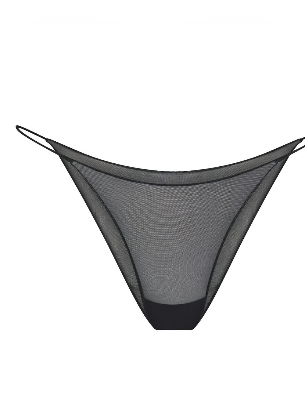 Skims Ultra Fine Mesh String Bikini in color Obsidian